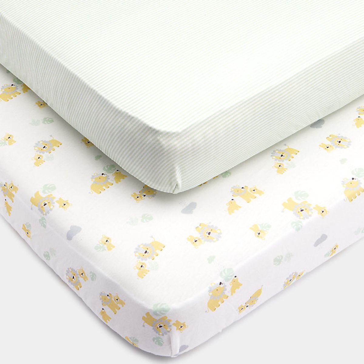 Mothercare Lion Fitted Cot Bed Sheets 2 pack Mothercare 👶